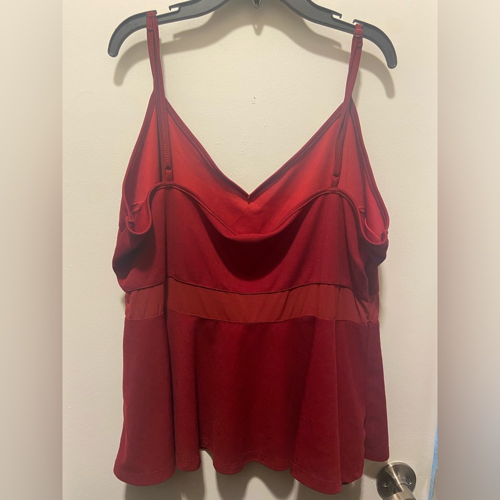 SHEIN Plus Mesh Insert Peplum Cami Top